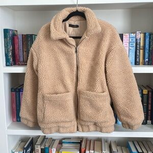 Baggy Tan Teddy Coat size Large